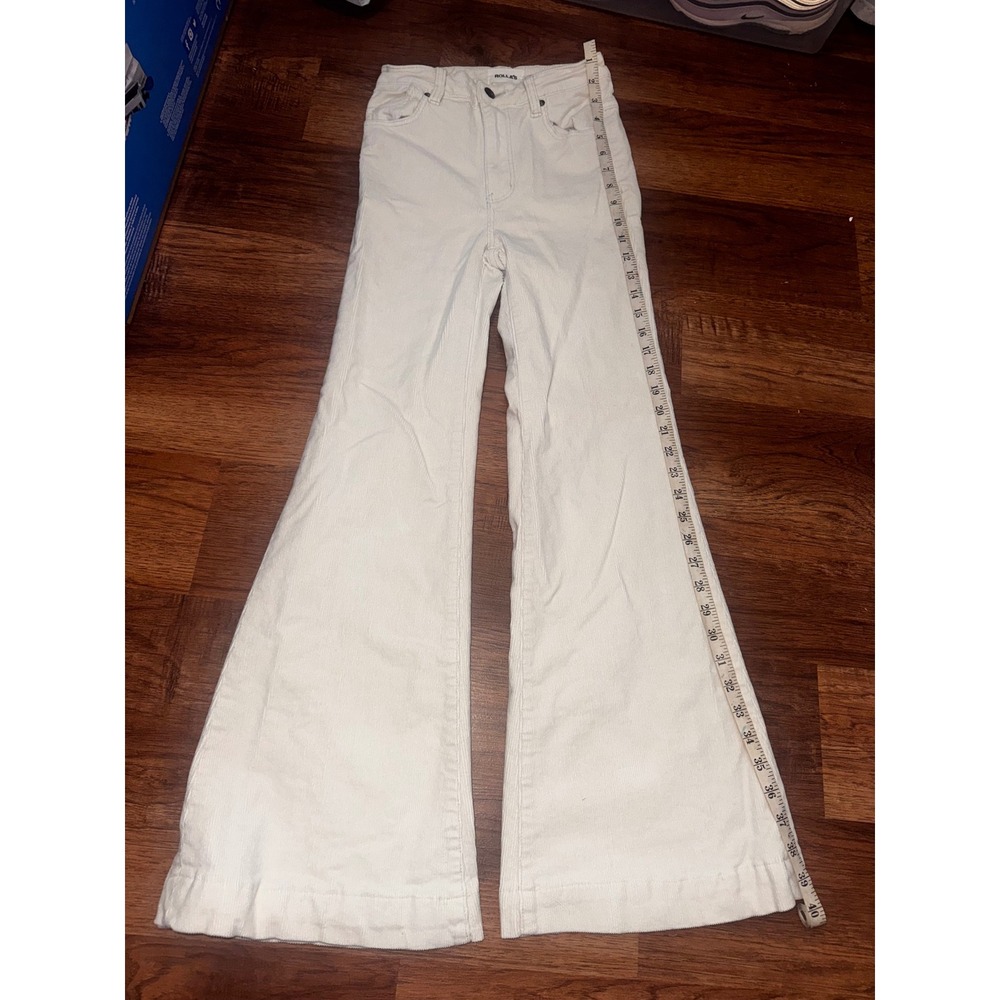 Rolla's Eastcoast Flare High Rise White Corduroy Pants Size 25